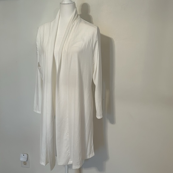 NWT NY Collection Long Sleeve Knit Cardigan with Chiffon Back - Picture 5 of 11